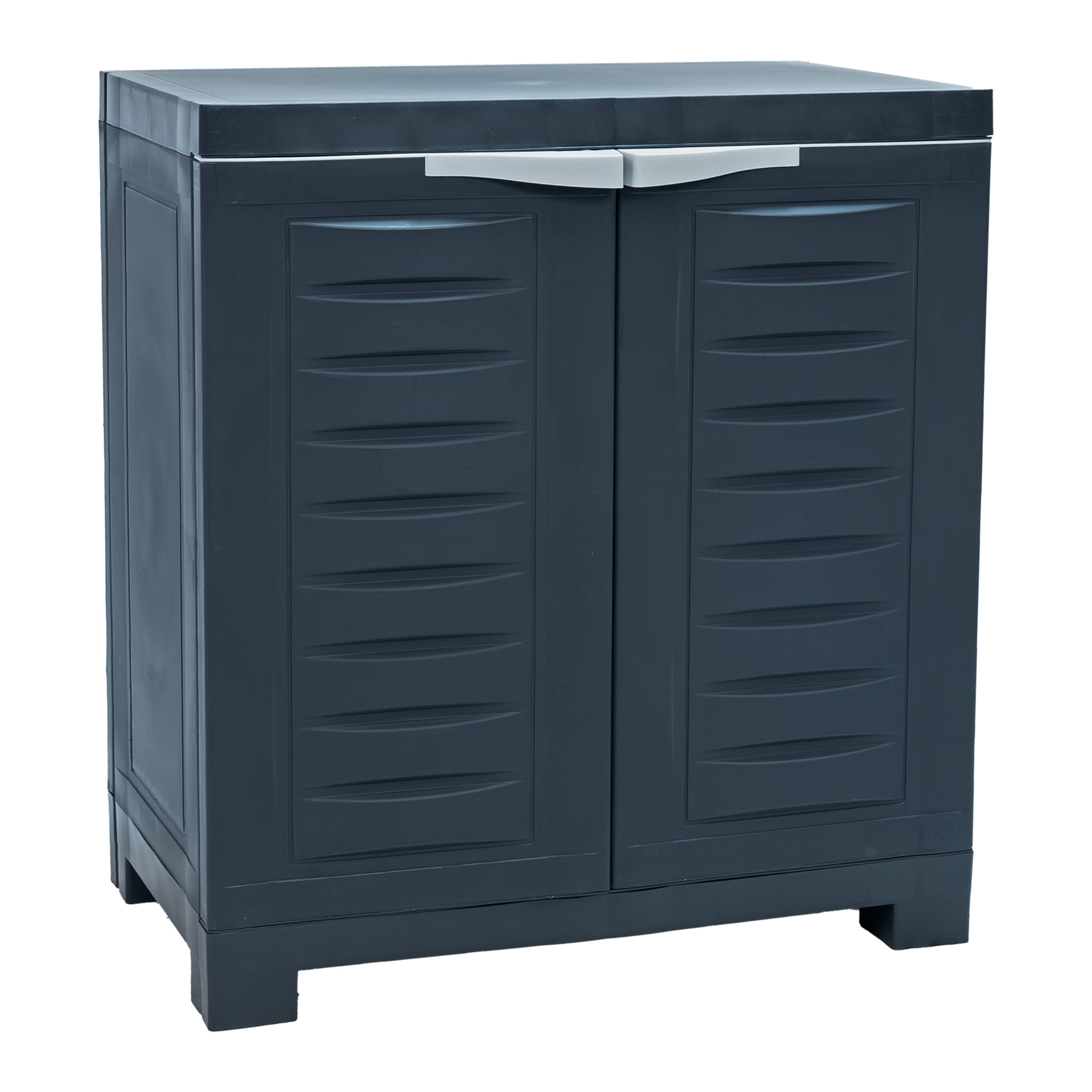Sunnydaze Versatile Plastic Storage Cabinet — 25.5in., Adjustable Shelf, Charcoal, Model# SUP-8231